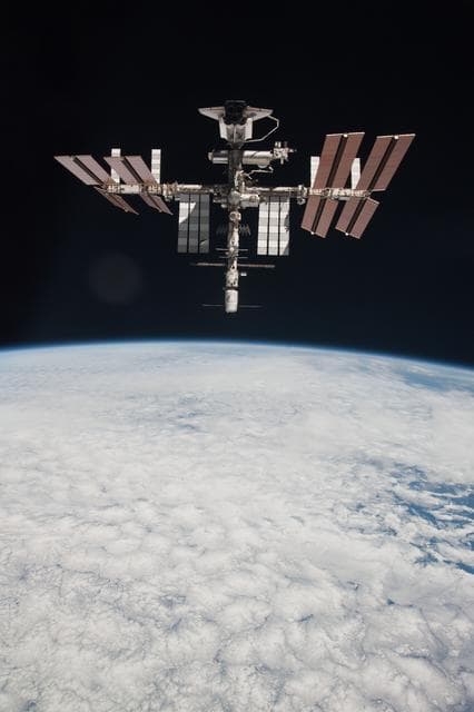 NASA image: Soyuz flyaround imagery of STS-134 Endeavour docked to the ISS