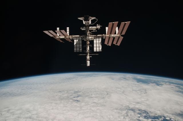 NASA image: Soyuz flyaround imagery of STS-134 Endeavour docked to the ISS