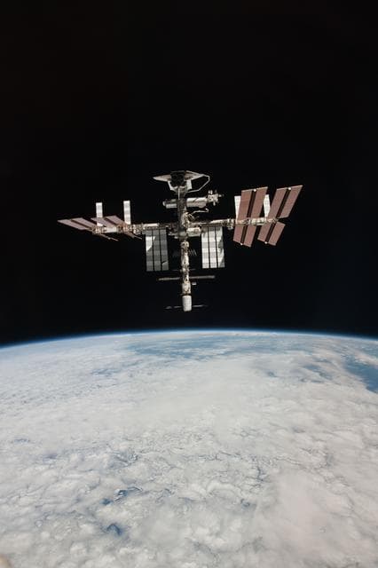 NASA image: Soyuz flyaround imagery of STS-134 Endeavour docked to the ISS