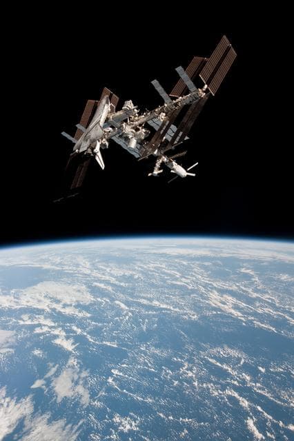 NASA image: Soyuz flyaround imagery of STS-134 Endeavour docked to the ISS