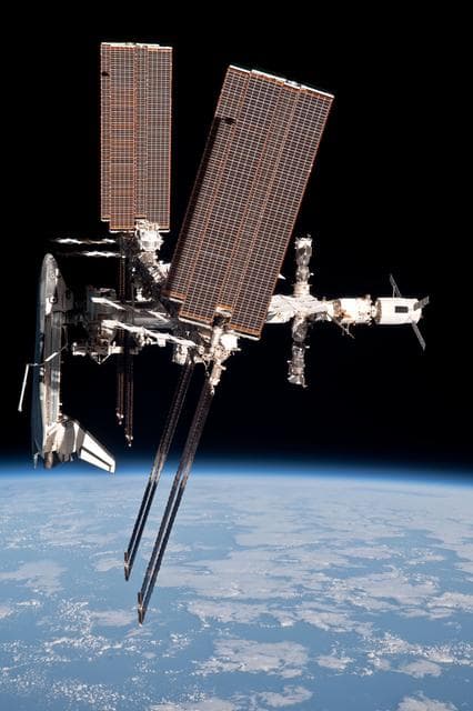 NASA image: Soyuz flyaround imagery of STS-134 Endeavour docked to the ISS