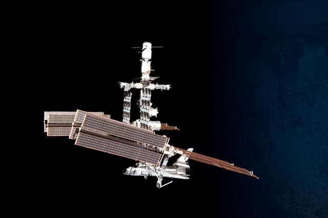 NASA image: Soyuz flyaround imagery of STS-134 Endeavour docked to the ISS