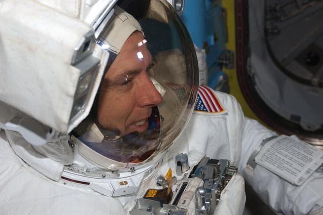 NASA image: STS-134 MS Feustel prepares for EVA-3