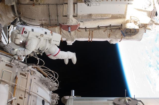 NASA image: View of STS-134 MS Feustel working during EVA-3