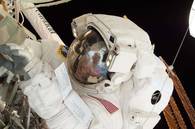 NASA image: View of STS-134 MS Fincke during EVA-3