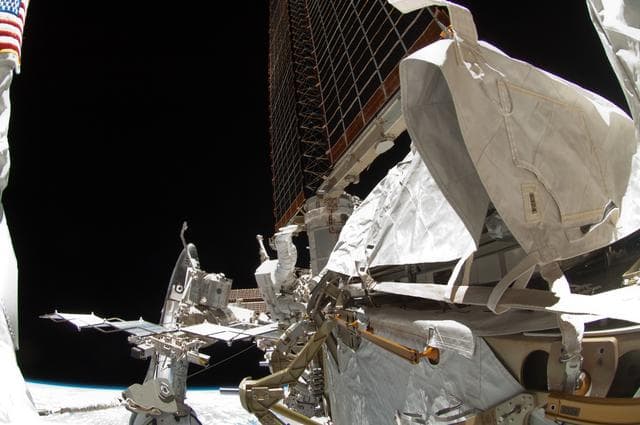 NASA image: STS-134 MS Fincke during EVA-4