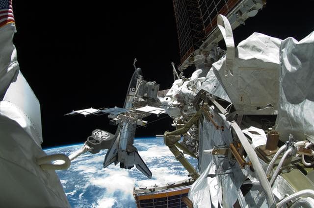 NASA image: STS-134 MS Fincke during EVA-4