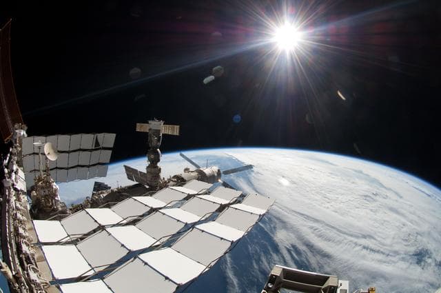 NASA image: Exterior view of the ISS taken during EVA-4