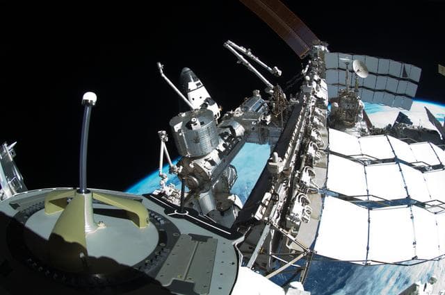 NASA image: Exterior view of the ISS taken during EVA-4