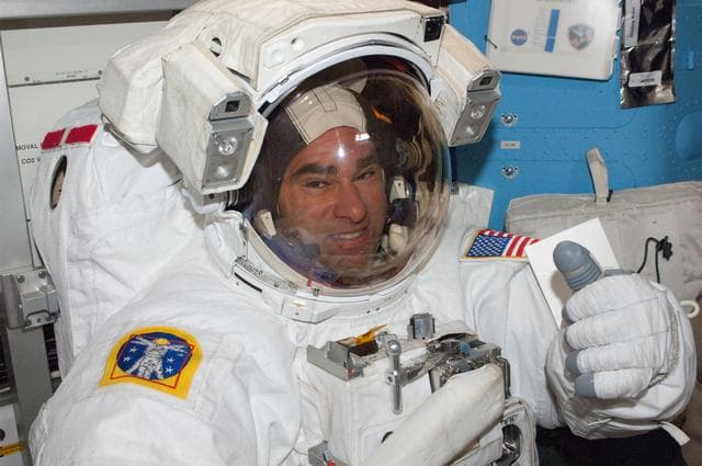 NASA image: View of STS-134 MS Chamitoff preparing for EVA-4