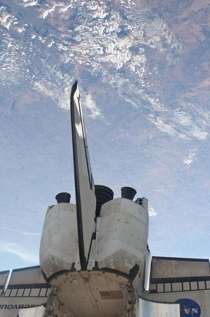 NASA image: View of Docked Shuttle Endeavour