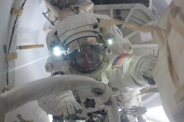 NASA image: View of STS-134 MS Fincke during EVA-4