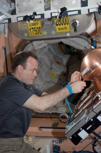 NASA image: Expedition 28 FE Garan prepares the REBR for Installation in the ATV-2