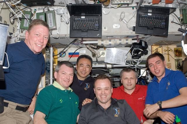 NASA image: Expedition 28 Crew Members in the SM