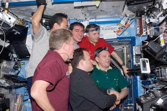 NASA image: Expedition 28 Crew Members watch the launch of STS-135