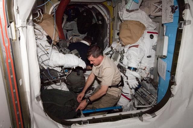 NASA image: EVA Tool Transfer