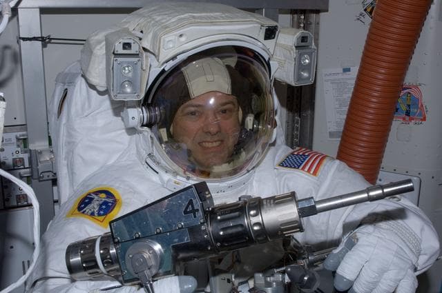 NASA image: View of Expedition 28 FE Garan preparing for a session of EVA