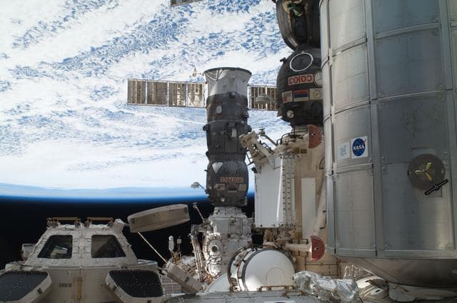 NASA image: Exterior view of the ISS taken during a session of EVA