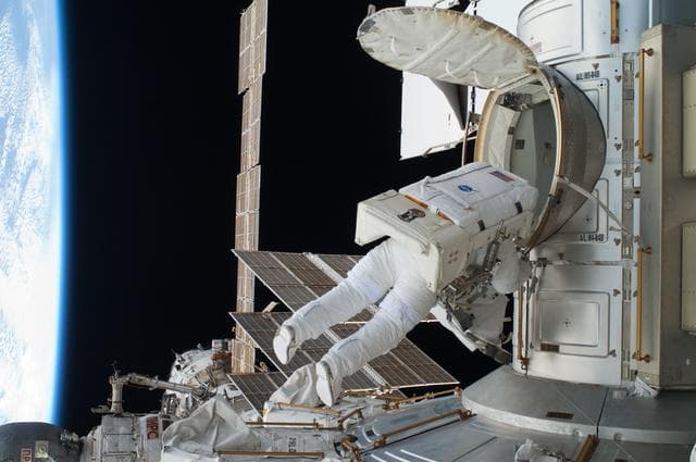 NASA image: View of Expedition 28 FE Garan during EVA