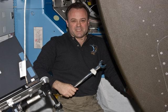 NASA image: Expedition 28 FE Garan poses for a photo in the US Lab