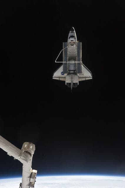 NASA image: View of Atlantis leaving the ISS