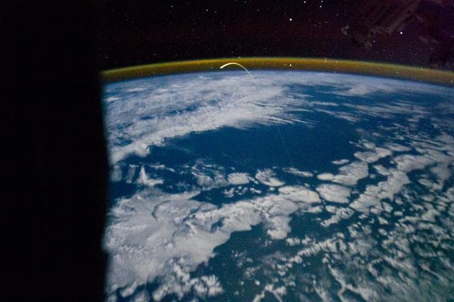 NASA image: Shuttle Atlantis enters Earth's Atmosphere