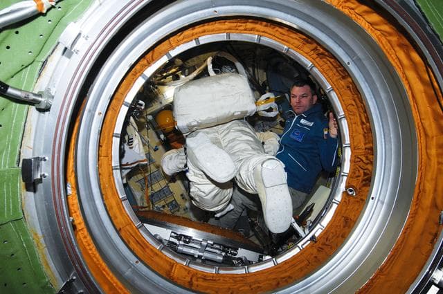 NASA image: Pressurized Orlan Suit Translation Training