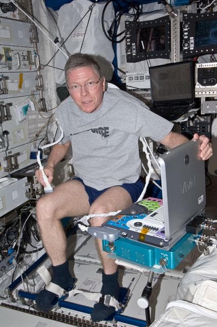 NASA image: FD115 (Flight Day 115) SPRINT leg muscle self scan