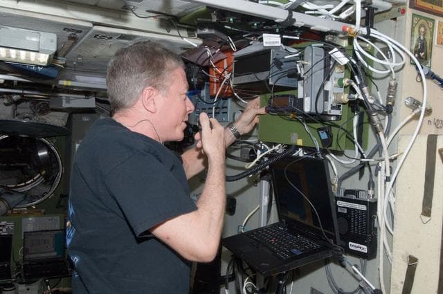 NASA image: Fossum during HAM radio pass