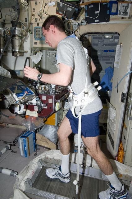 NASA image: Volkov exercises on TVIS in Service Module