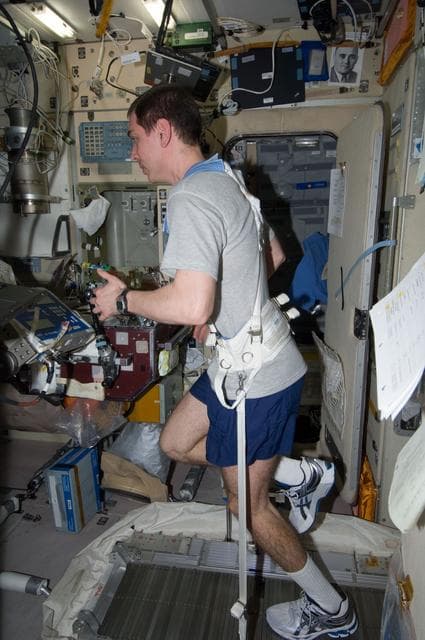 NASA image: Volkov exercises on TVIS in Service Module