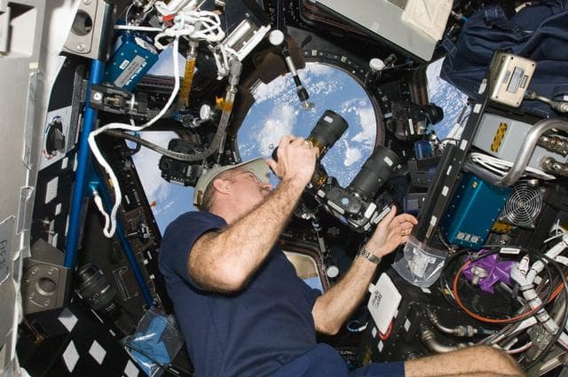 NASA image: Burbank uses still cameras in the Cupola Module