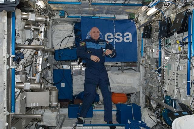 NASA image: Kuipers during ESA PAO Event in the Columbus Module