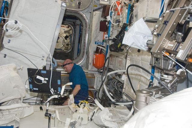 NASA image: Kuipers conducts maintenance in the Columbus Module