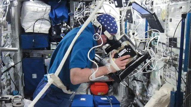 NASA image: Kuipers during second orbital NEUROSPAT Session in the Columbus Module