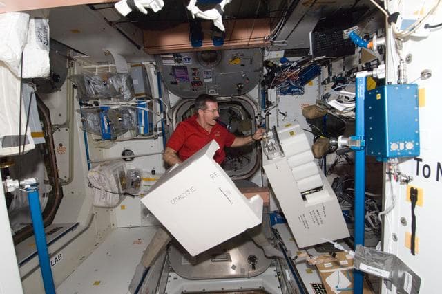 NASA image: Burbank works on the WRS-1 in the Node 1