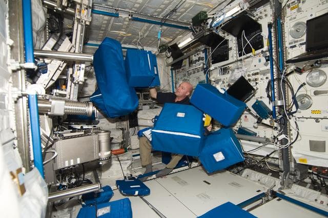 NASA image: Kuipers works with CTBs in the Columbus Module