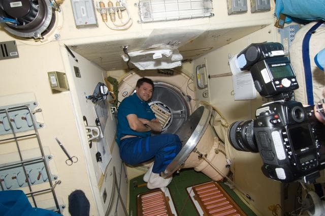 NASA image: Kononenko near hatch in the Pirs DC 1