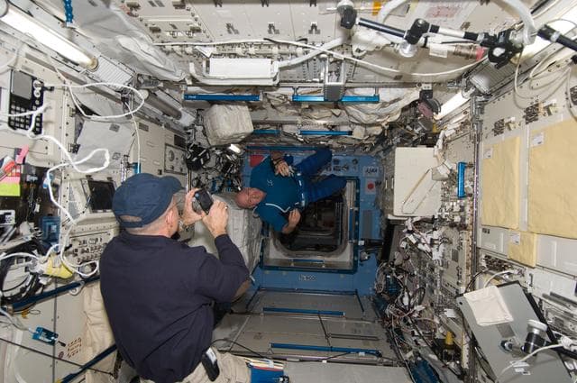 NASA image: Pettit and Kuipers in the JPM