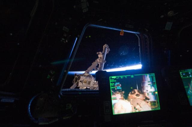 NASA image: SSRMS Offset Grapple Session in the Cupola Module