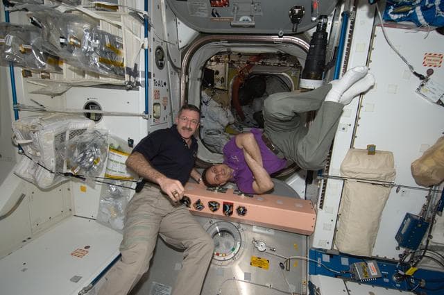 NASA image: Burbank and Shkaplerov in the Node 1
