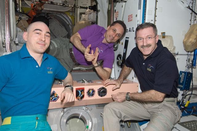 NASA image: Expedition 30 crewmembers in the Node 1