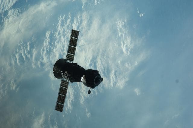 NASA image: Soyuz TMA-22/28S departs the ISS