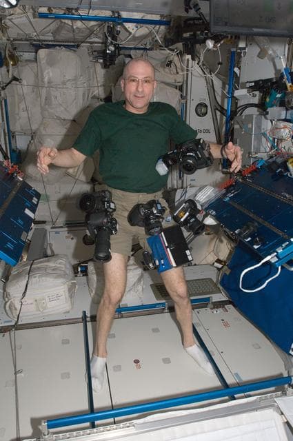 NASA image: Pettit with Cameras in Node 2