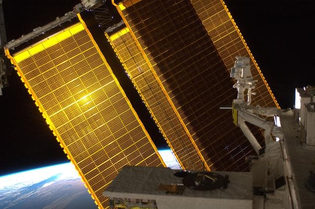 NASA image: View of ISS Port Solar Arrays