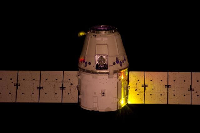 NASA image: Dragon Spacecraft Approach taken with an Infrared Modified Still Camera