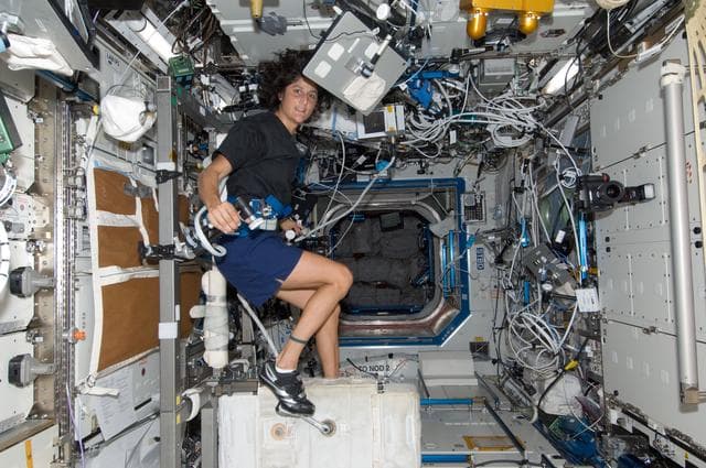 NASA image: FE Williams exercising on the CEVIS