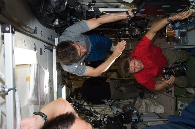 NASA image: Expedition 32 Crew Members working in the SM