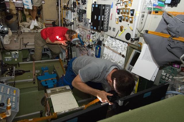 NASA image: Crew Members photograph the Progress 47P Undocking