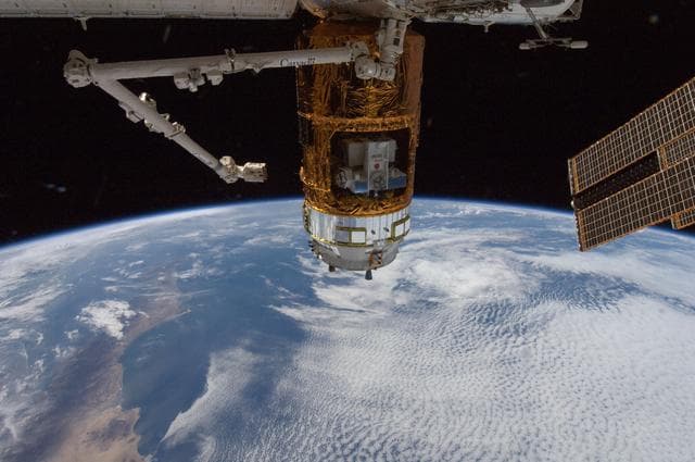 NASA image: View of HTV3 berthed to Node 2